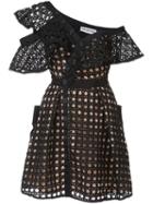 Self-portrait - Lace-embroidered Shift Dress - Women - Polyester - 8, Black, Polyester