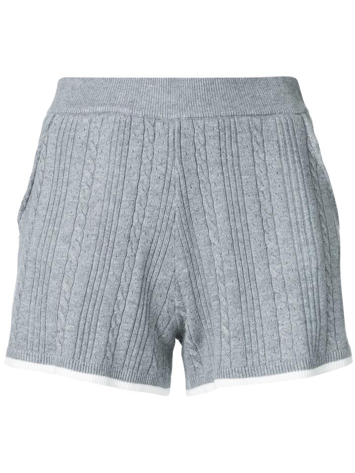 Guild Prime - Cable Knit Shorts - Women - Cotton/nylon/rayon - 34, Grey, Cotton/nylon/rayon