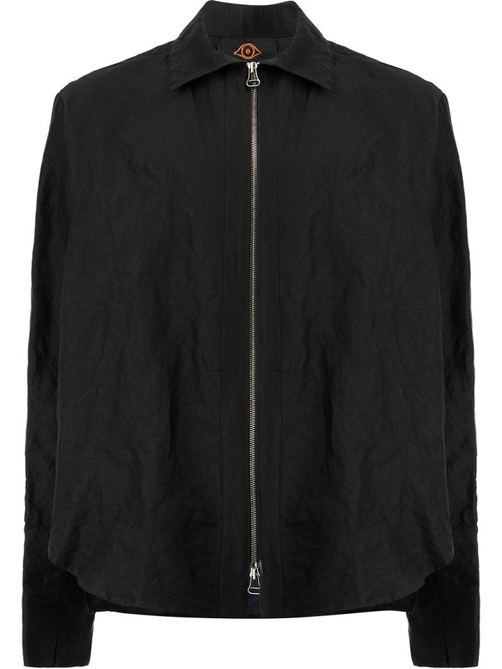 L'eclaireur Zip-up Shirt Jacket, Men's, Size: Small, Black, Silk/cotton/metal