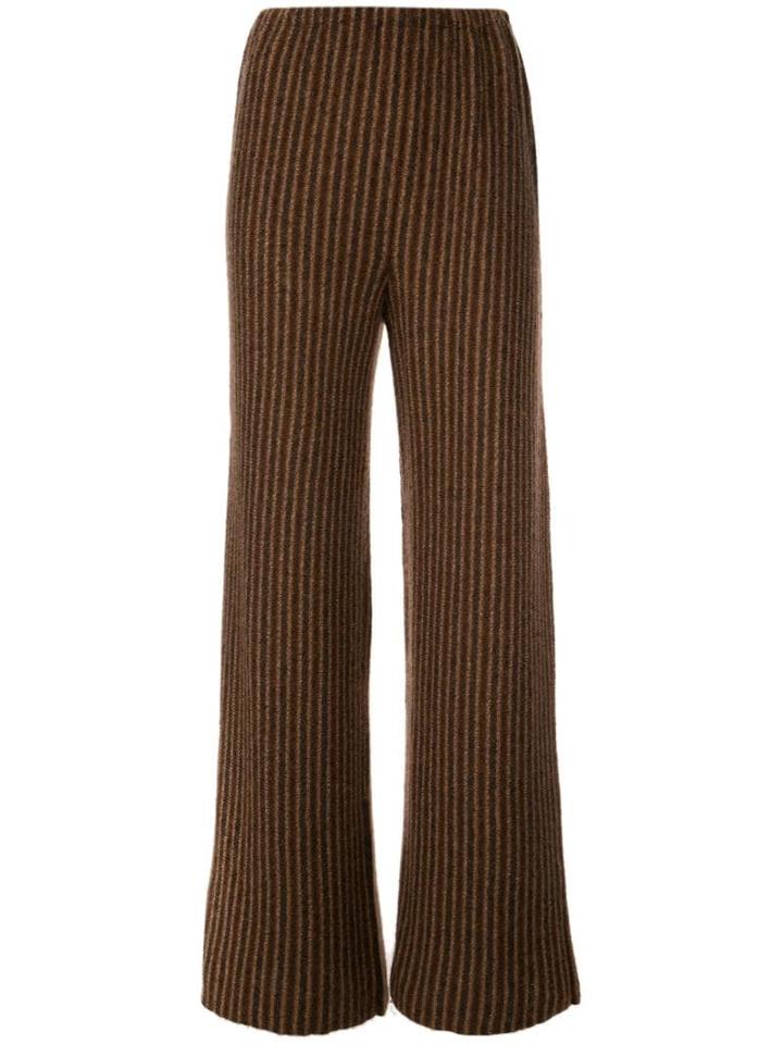 The Row Striped Trousers - Brown