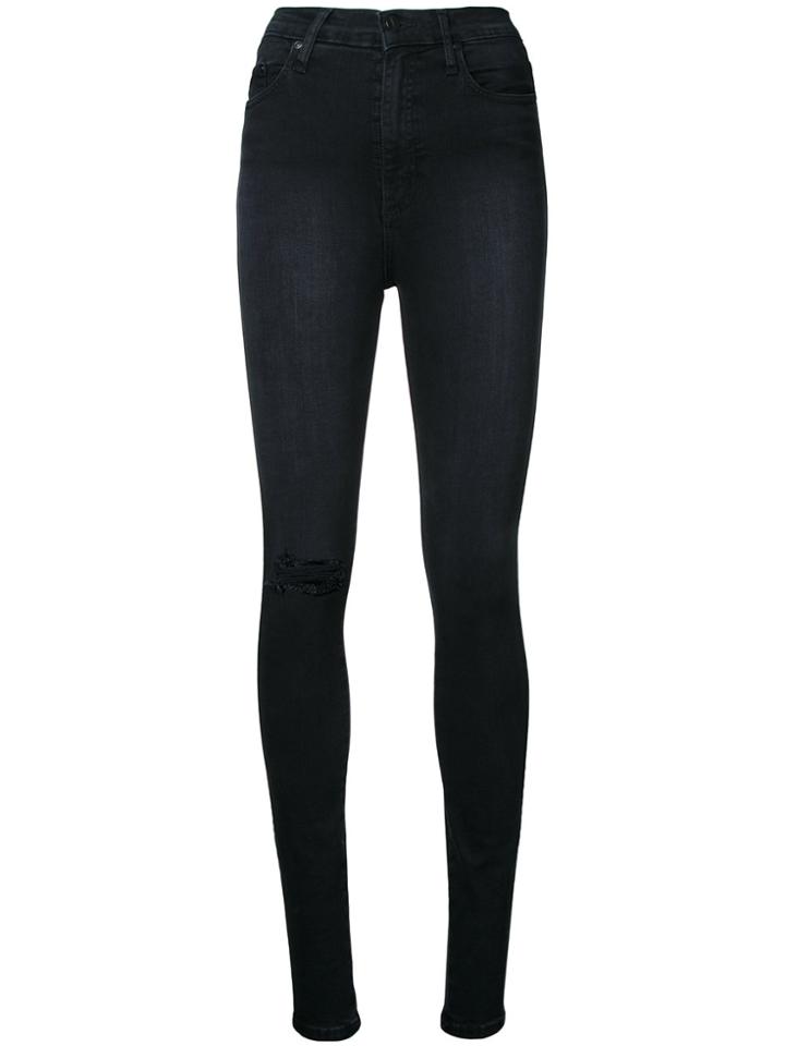 Nobody Denim Siren Skinny Ankle Faded - Black