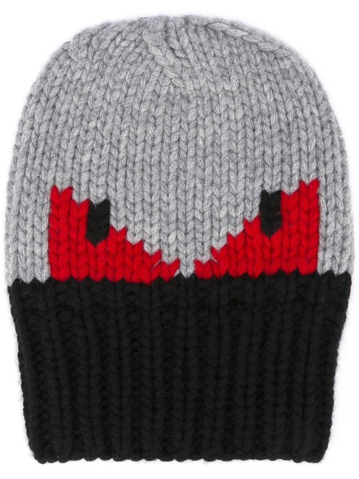Fendi Bag Bugs Knit Beanie - Grey