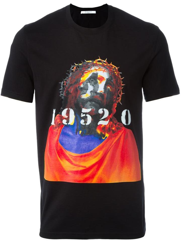 Givenchy Christ Print T-shirt, Men's, Size: Xl, Black, Cotton