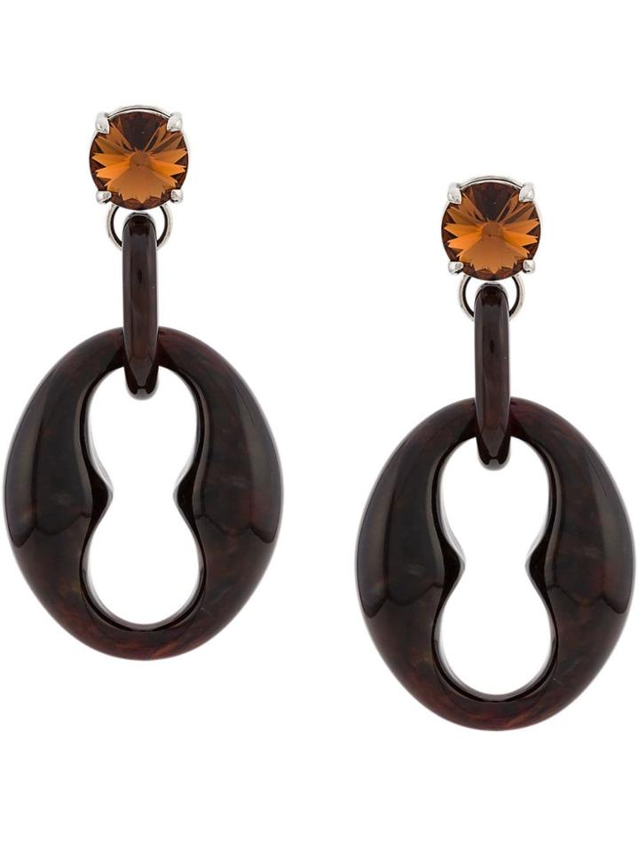 Prada Oversized Earrings - Brown