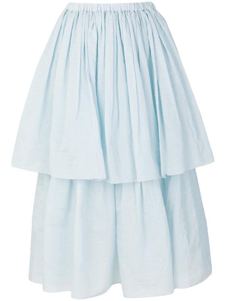 Sara Lanzi Tiered A-line Skirt - Blue