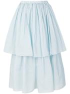 Sara Lanzi Tiered A-line Skirt - Blue