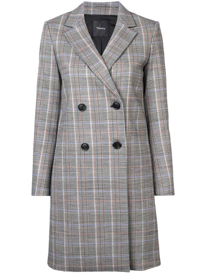 Theory Double Breasted Coat - Multicolour