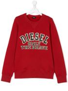 Diesel Kids Logo Embroidered Sweatshirt