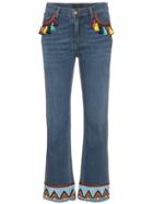 Etro Jeans With Tassels And Embroidery - Blue