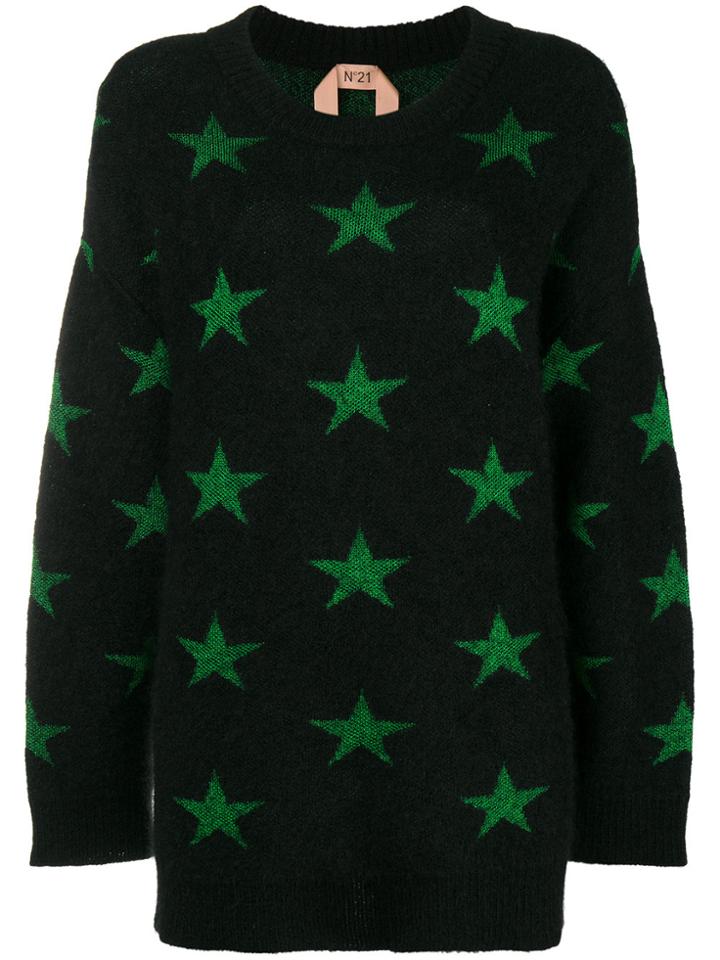 No21 Star Print Jumper - Black