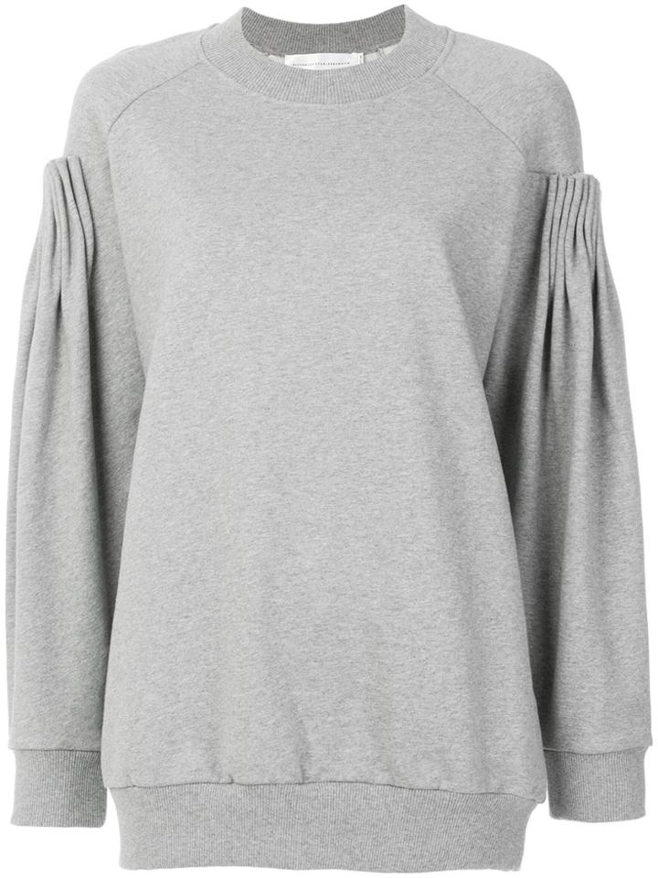 Victoria Victoria Beckham Draped Sleeves Sweatshirt - Grey