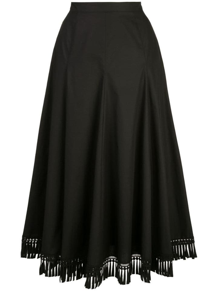 Andrew Gn High Waisted Tassel Skirt - Black