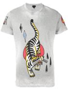 Diesel Tiger Print T-shirt, Men's, Size: Xl, Grey, Cotton
