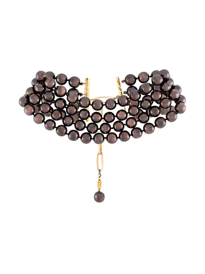 Chanel Vintage Faux Pearl Choker - Brown