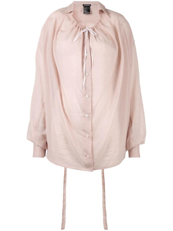 Ann Demeulemeester Oversized Gathered Neck Shirt - Pink