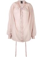 Ann Demeulemeester Oversized Gathered Neck Shirt - Pink