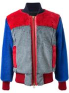 Dresscamp Colour Block Padded Bomber Jacket, Men's, Size: 46, Blue, Acrylic
