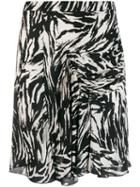 Nº21 Zebra Ruched Short Skirt - Black