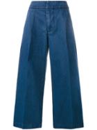Marni Cropped Wide-leg Jeans, Size: 38, Blue, Cotton