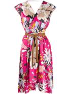 Liu Jo Floral Print Wrap Dress - Pink