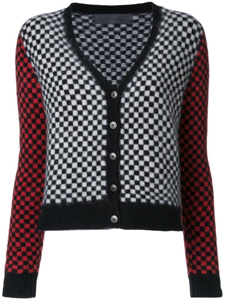 The Elder Statesman Checked Panel Cardigan, Women's, Size: Small, Cashmere