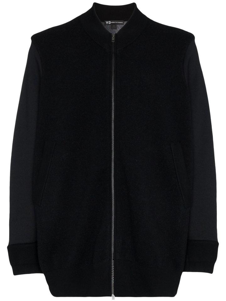 Y-3 Logo Print Mohair Bomber Jacket - Black