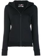 Plein Sport Logo Print Zip Front Hoodie - Black