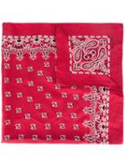 Saint Laurent Bandana Scarf, Women's, Red, Silk