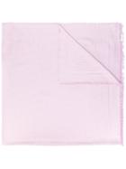 Fendi - Jacquard Detail Scarf - Women - Silk/polyester - One Size, Women's, Pink/purple, Silk/polyester