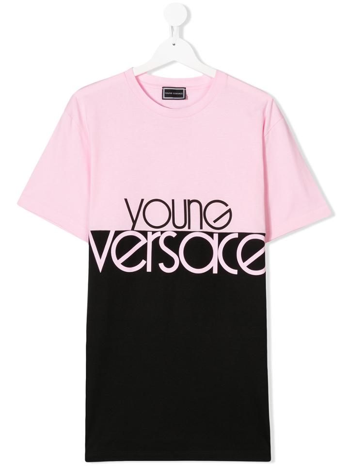 Young Versace Teen Block Colour T-shirt - Pink & Purple