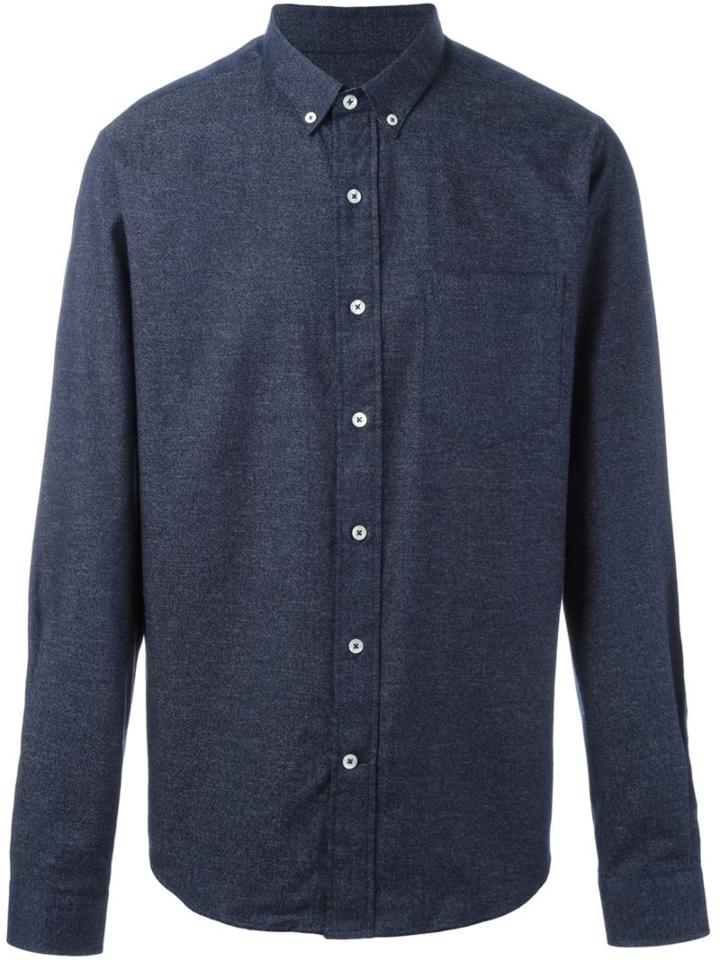 Ami Alexandre Mattiussi Button Down Collar Shirt, Men's, Size: 37, Blue, Cotton