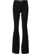 Alice+olivia Flared Trousers, Women's, Size: 2, Black, Lamb Skin
