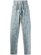 Gmbh Printed Wide Leg Jeans - Blue