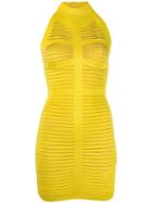 Balmain Halterneck Dress, Women's, Size: 36, Yellow/orange, Viscose/spandex/elastane/polyamide/spandex/elastane