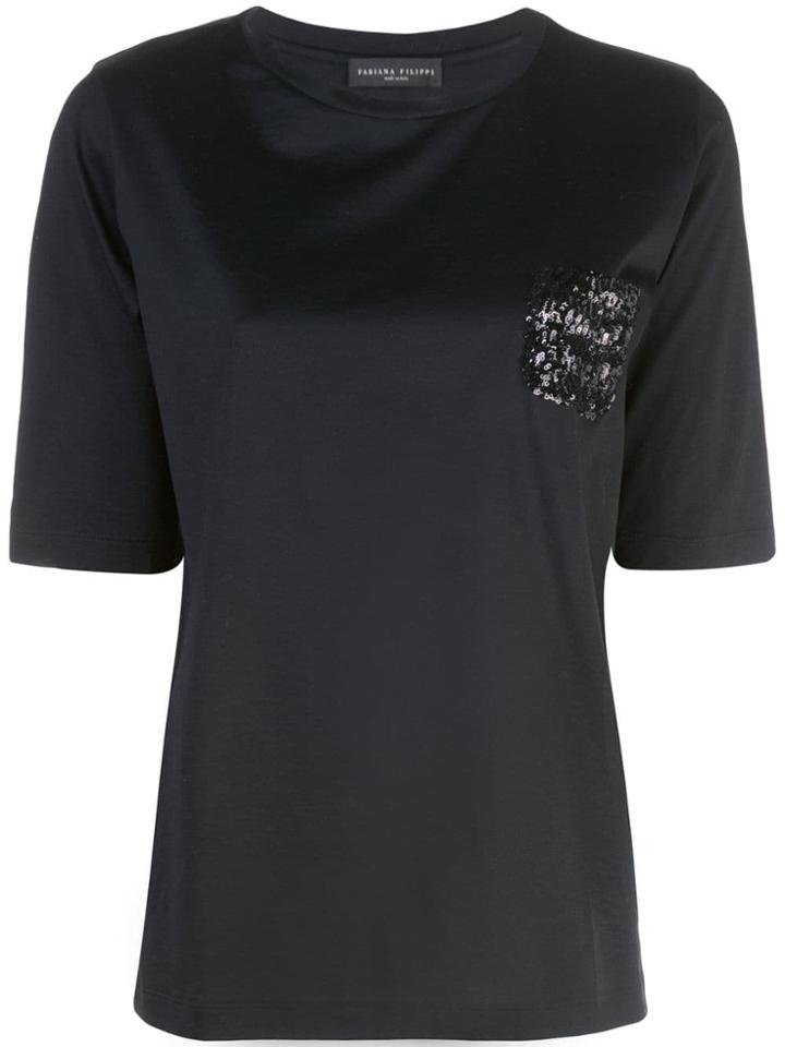 Fabiana Filippi Sequin-embellished T-shirt - Black
