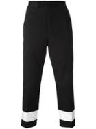 Haider Ackermann Contrast Stripe Cropped Pants, Men's, Size: 52, Black, Virgin Wool/acetate/rayon