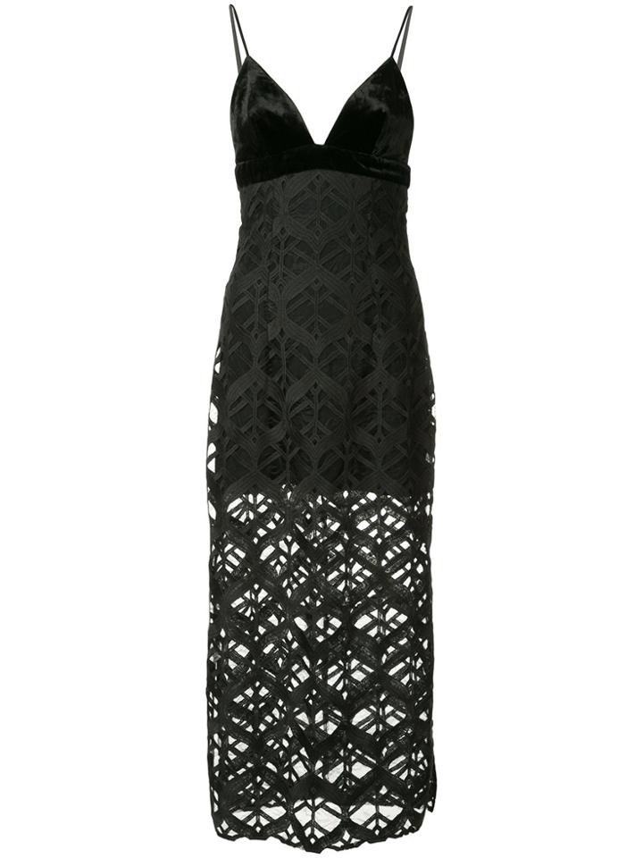 Manning Cartell Lace-embroidered Midi Dress - Black