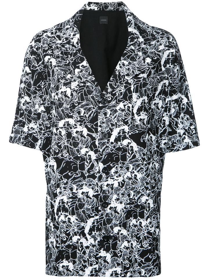 Ikumi Printed Top, Women's, Size: Large, Black, Cotton