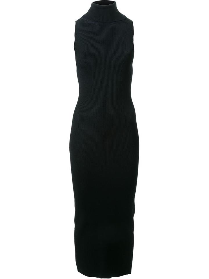 Dion Lee Shadow Rib Polo Dress, Women's, Size: 8, Black, Nylon/spandex/elastane/viscose