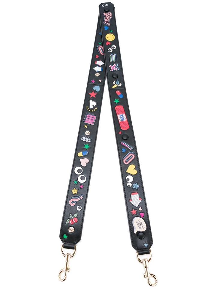Anya Hindmarch Multi-motif Shoulder Strap, Women's, Black, Leather