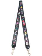 Anya Hindmarch Multi-motif Shoulder Strap, Women's, Black, Leather