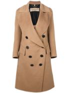 Burberry Draped Front Tailored Coat - Brown