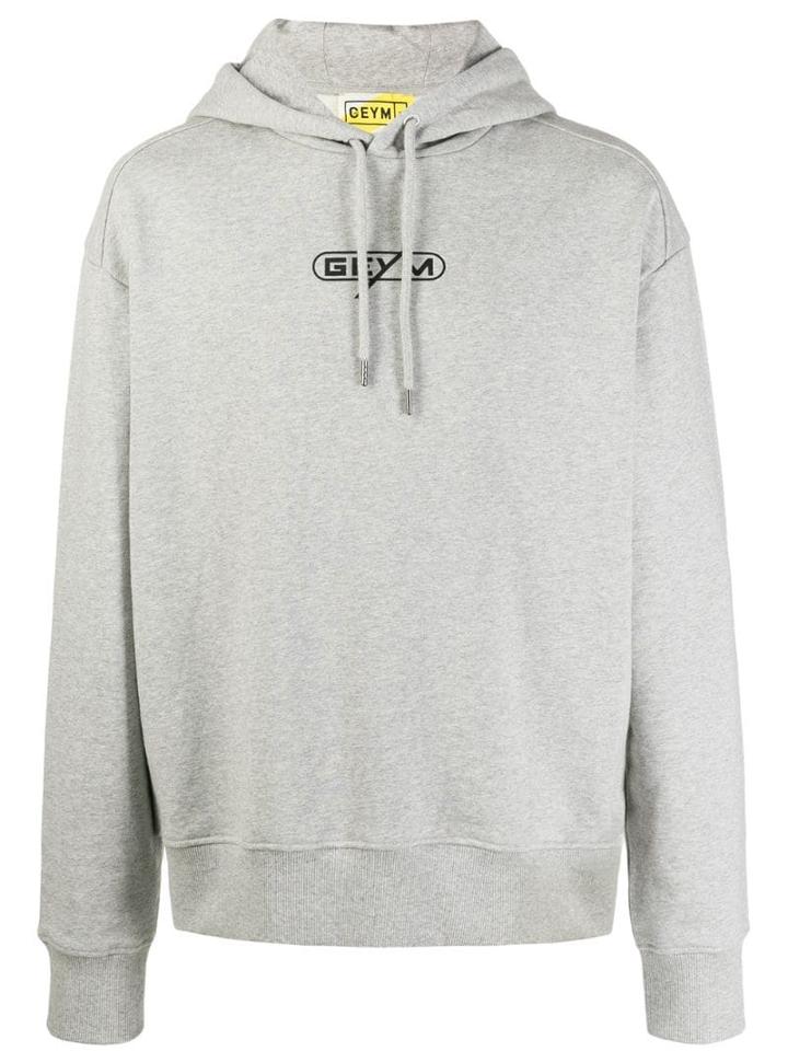 Geym Logo Printed Hoodie - Grey