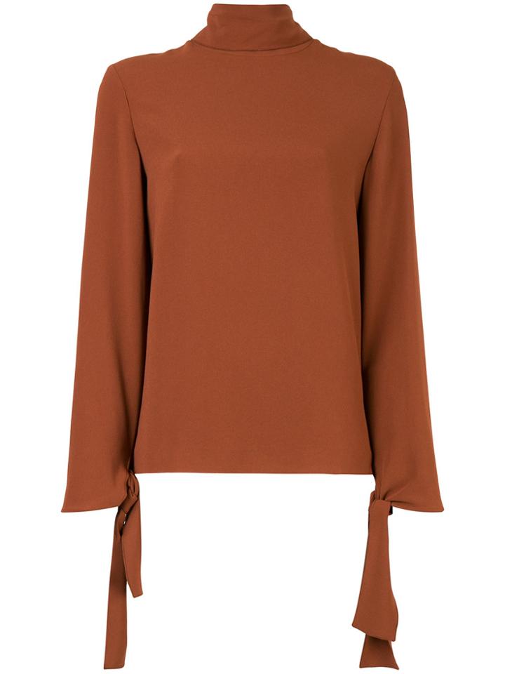 Joseph Classic Turtle Neck Blouse - Brown