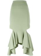 Givenchy Fitted Peplum Skirt, Women's, Size: 36, Green, Viscose/spandex/elastane/acetate/silk