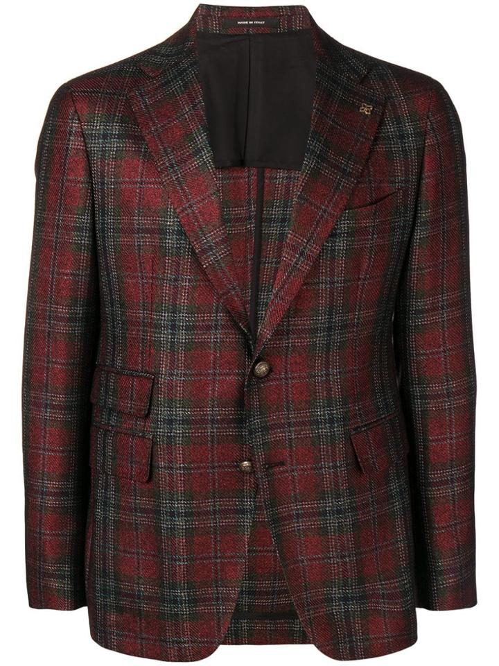 Tagliatore Tartan Pattern Blazer - Red