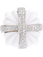 Francesco Demaria 18kt White Gold And Diamond Cross Ring