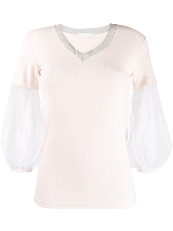 Fabiana Filippi Puff Sleeve Knitted Top - Pink