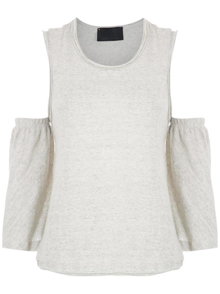 Andrea Bogosian Cold Shoulder Top - Grey
