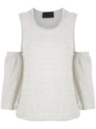 Andrea Bogosian Cold Shoulder Top - Grey